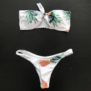 Bandeau top with high cut bottom set